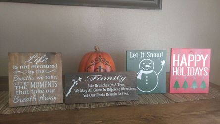Custom made rustic Farmhouse look signs. Also holiday decoration