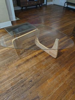 Noguchi Style Glass Coffee Table