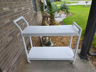 Pvc/fiberglass two-tier rolling bar cart / utility cart