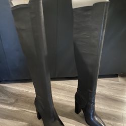 Aldo Women's Antella Riding Boot, Black Leather, Size 7