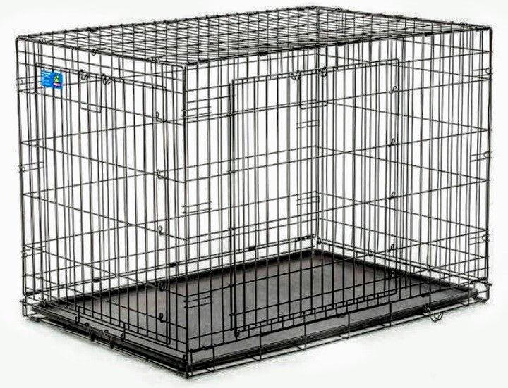 TOP PAW: 42" Double Door, Portable, Folding Dog Crate