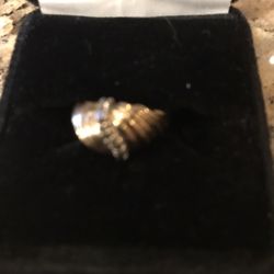 14K Gold Diamond Shrimp Ring