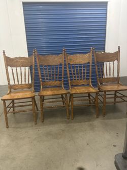 Set of 4 Vintage Golden Oak