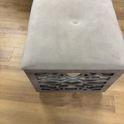 Storage Stool W/ Top Cushion And Side Mirrors