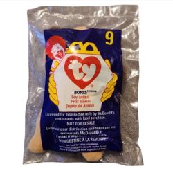 Vintage 1998 McDonald's Ty Bones Toy Animal #9 New