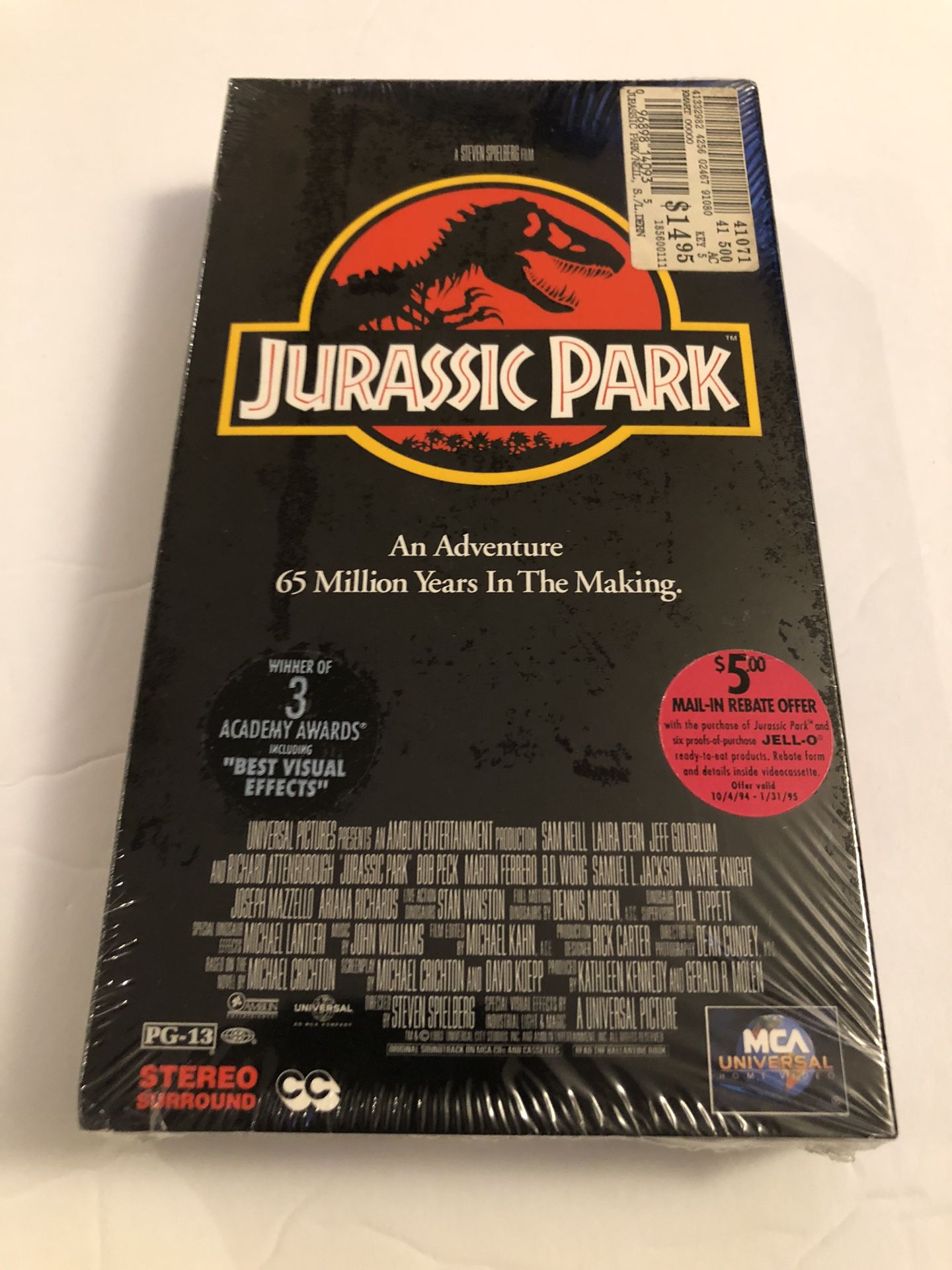 Jurassic Park VHS 1st Print MCA Universal 1993 New, Sealed, Studio Watermarks 🦖
