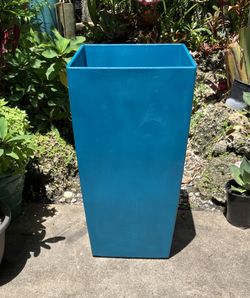30” Turquoise Resin Planter/Pot: 15.25”W x 15.25”D x 29.75”H-$60 each