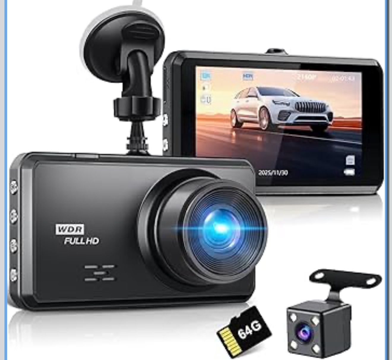 🎄🎁Brand New,🔥 4K Dash Cam Front and Rear