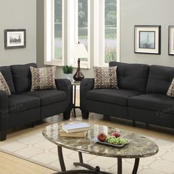 Sofa & Loveseat Set - AVAILABLE IN BLACK OR CHOCOLATE COLOR 