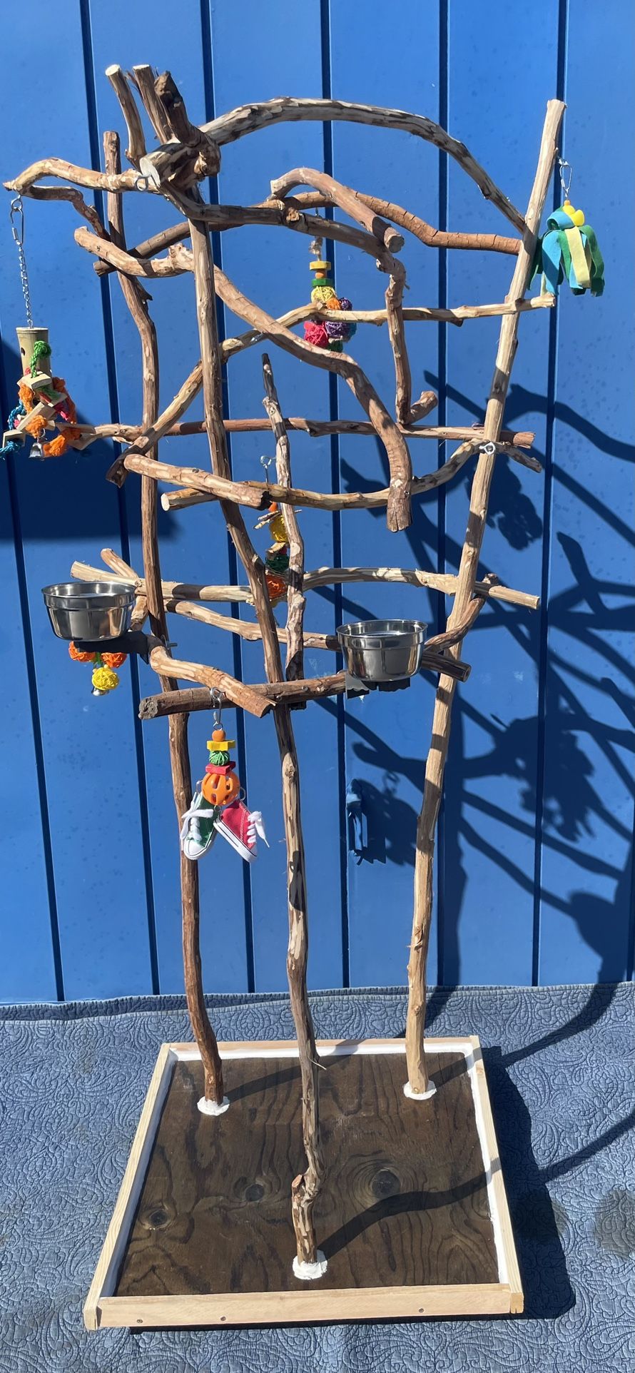 Ribbon Wood Perch Tree - The Perfect Parrot Play Spot !! Breeder Direct , AAA+ Quality ! 👍🏼💯