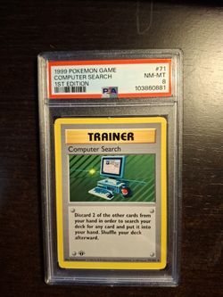 Pokémon Base Set 1st Edition - PSA8 -  Trainer COMPUTER SEARCH   - Shadowless
