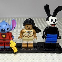 Retired LEGO Disney 100 Minifigures 71038 Stitch, Oswald  Rabbit And Pocahontas
