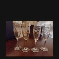 Set Of Four 2013 Glass Flutes