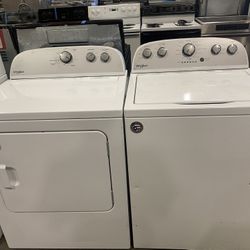 WHIRLPOOL XL CAPACITY TOP LOAD WASHER & DRYER SET 