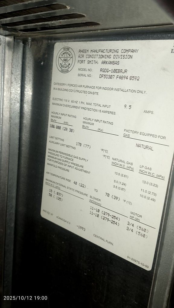 Rheem Gas Furnace