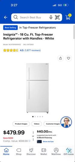 Insignia 30 inch Fridge White