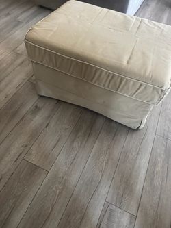 Tan Storage Ottoman