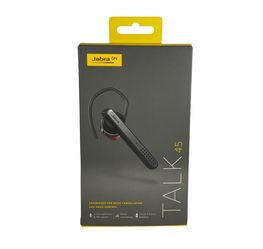 Jabra Talk 45 Monaural Bluetooth Headset Single Ear Wireless Noise Canceling