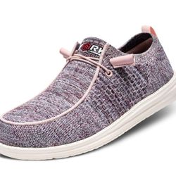 LARNMERN Women's Steel Toe Loafers, Lightweight, Comfortable, Slip-On, Casual, Flat, Safety Work Shoes size 8 Women 