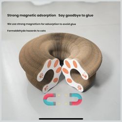 Cardboard Cat Scratcher | Interactive Pad with Ball | Foldable Magic Organ Cat Scratching Board Toys,for Home Relaxation Play Family House Kittens Flo