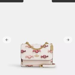 White and Pink Coach Bag