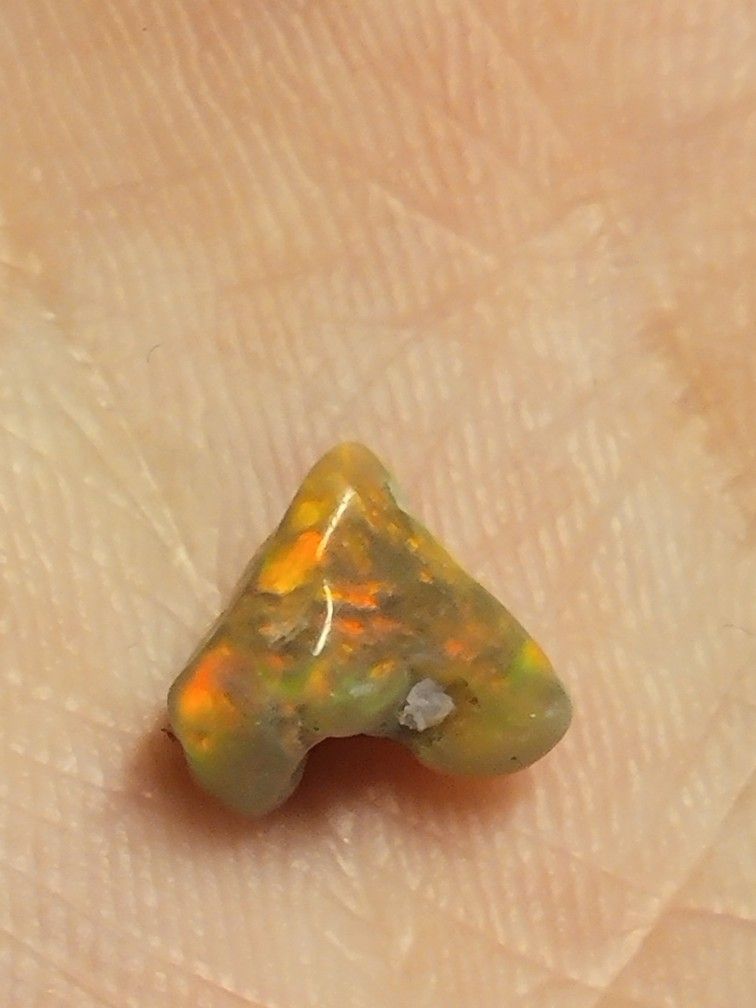 1.90ctw NATURAL POLISHED ROUGH ETHIOPIAN FIRE OPAL 7X4MM