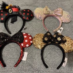 DISNEY PARKS MINNIE MOUSE EARS SEQUIN EARS