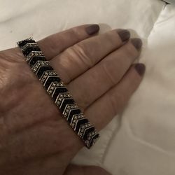 Beautiful Black And White Diamond Tennis Bracelet!!!  Has A Safety Clasp.  On Sale For $150... Was $250
