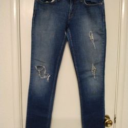 Levi's 524 Too superlow Jeans Size 5 Medium Distressed, Ripped 