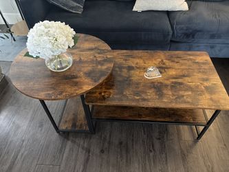MOVING SALE! Blue L-Shaped Sectional + Coffee Tables – $50