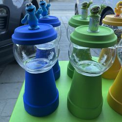 9 Sesame Street Center Pieces Elmo Cookie Monster Oscar Big Bird Abbie. Candy Holders. Whole Set