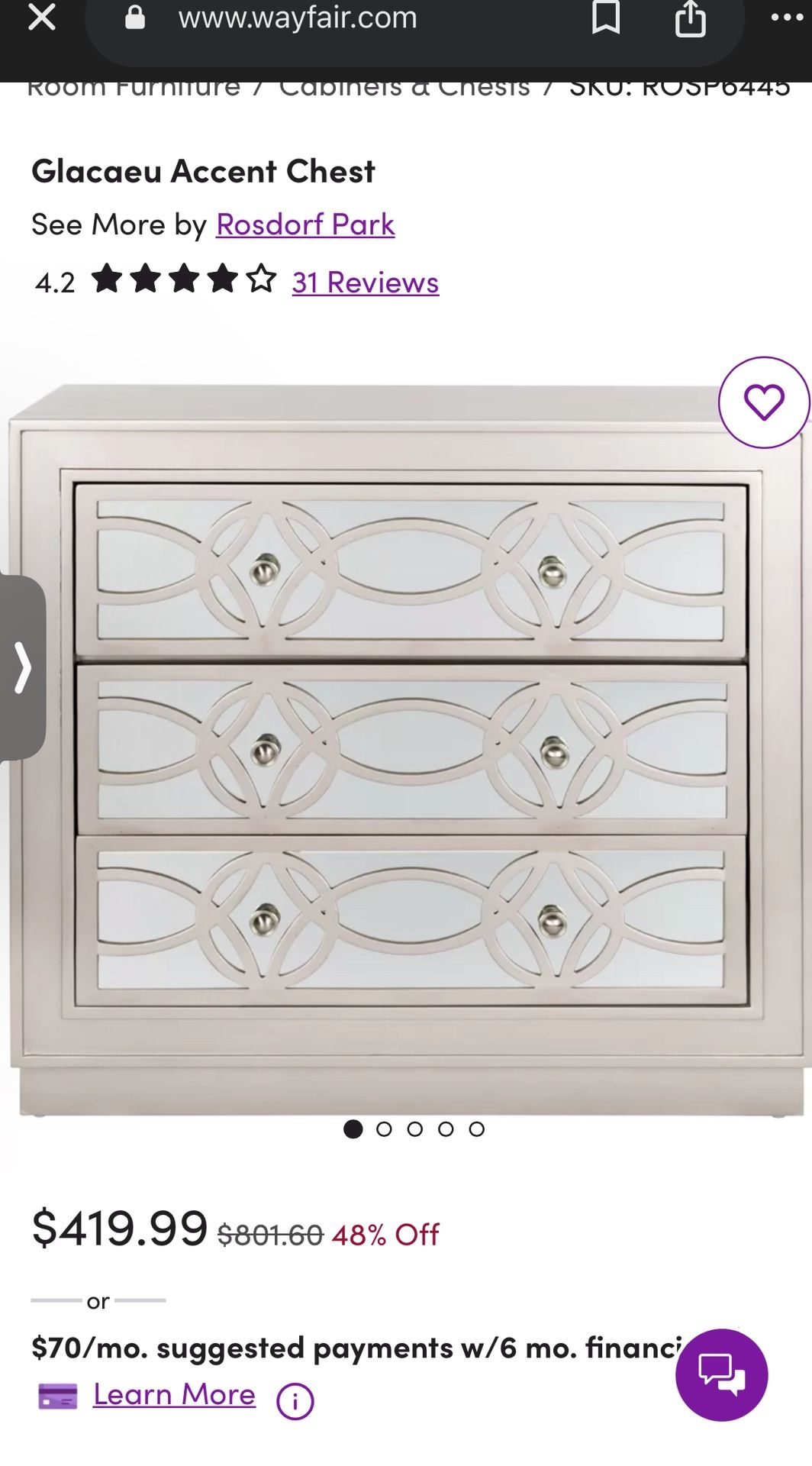 Wayfair Luxury Accent Chest With Drawers