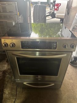 Stainless stove Steel Electric Range with Glass Cooktop