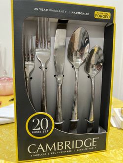 Cambridge Silverware stainless set of 20 forks knives new