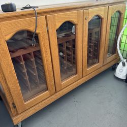 Custom Oakwood Wine Cooler Cabinet – Refrigerated