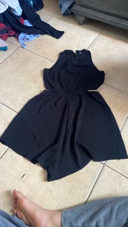 black open side romper size s