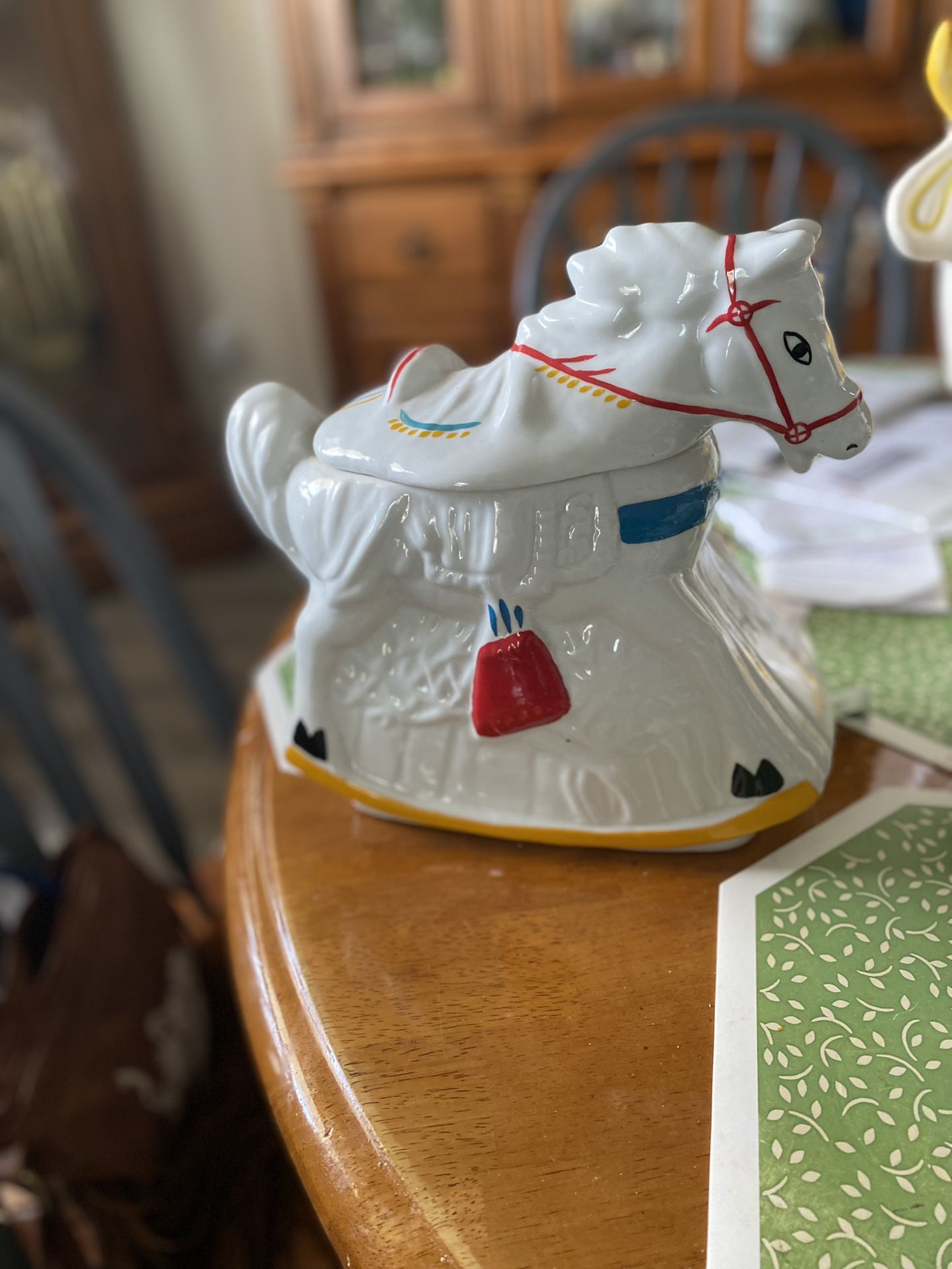 Ceramic Rocking Horse Cookie Jar