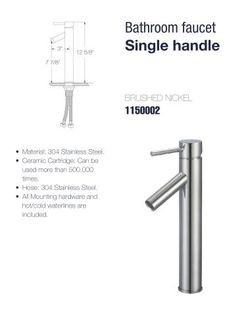 New Bathroom Faucet Chrome Finish 1150002