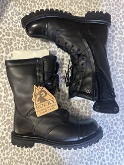 Rocky 2095 Jump Boot Men’s 8.5M Black Leather Side Zip Insulated Work