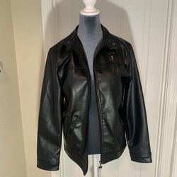 AE by Emporio Collezione Italian Black Leather Jacket