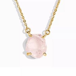 Rose Quartz Crystal Necklace Raw Gemstone, Raw Crystal Jewelry!! 18in! Self Love