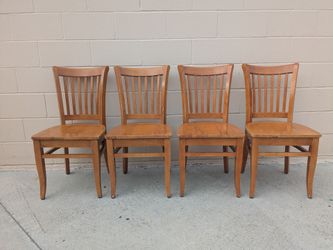 Set of 4 Wood Dining Chairs