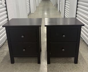 TWO IKEA HEMNES SOLID WOOD NEW MODERN DESIGN BLACK BROWN 2- DRAWER NIGHTSTANDS NEW CONDITION DELIVERY AVAILABLE