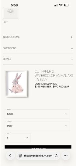 restoration hardware 2 watercolor bunny art