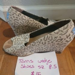 Toms Womens Wedge Open Toe Shoe Sz. 8 1/2