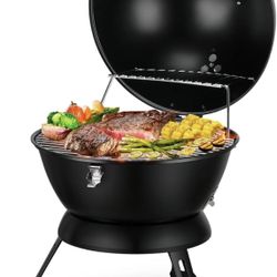 Barbecue smoker,Outdoor Smoker with Dual Venting System and Warming Rack for Picnic, Camping, Backyard,Black,Accessories,Deep Black