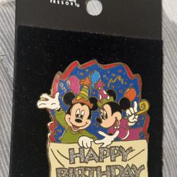 Walt Disney Mickey & Minnie Mouse "Happy Birthday" Vintage Disney Pin Limited Edition 