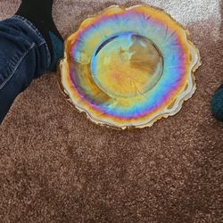 Amber Carnival Glass