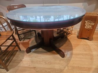 Beautiful Solid Wood Table with Glass top