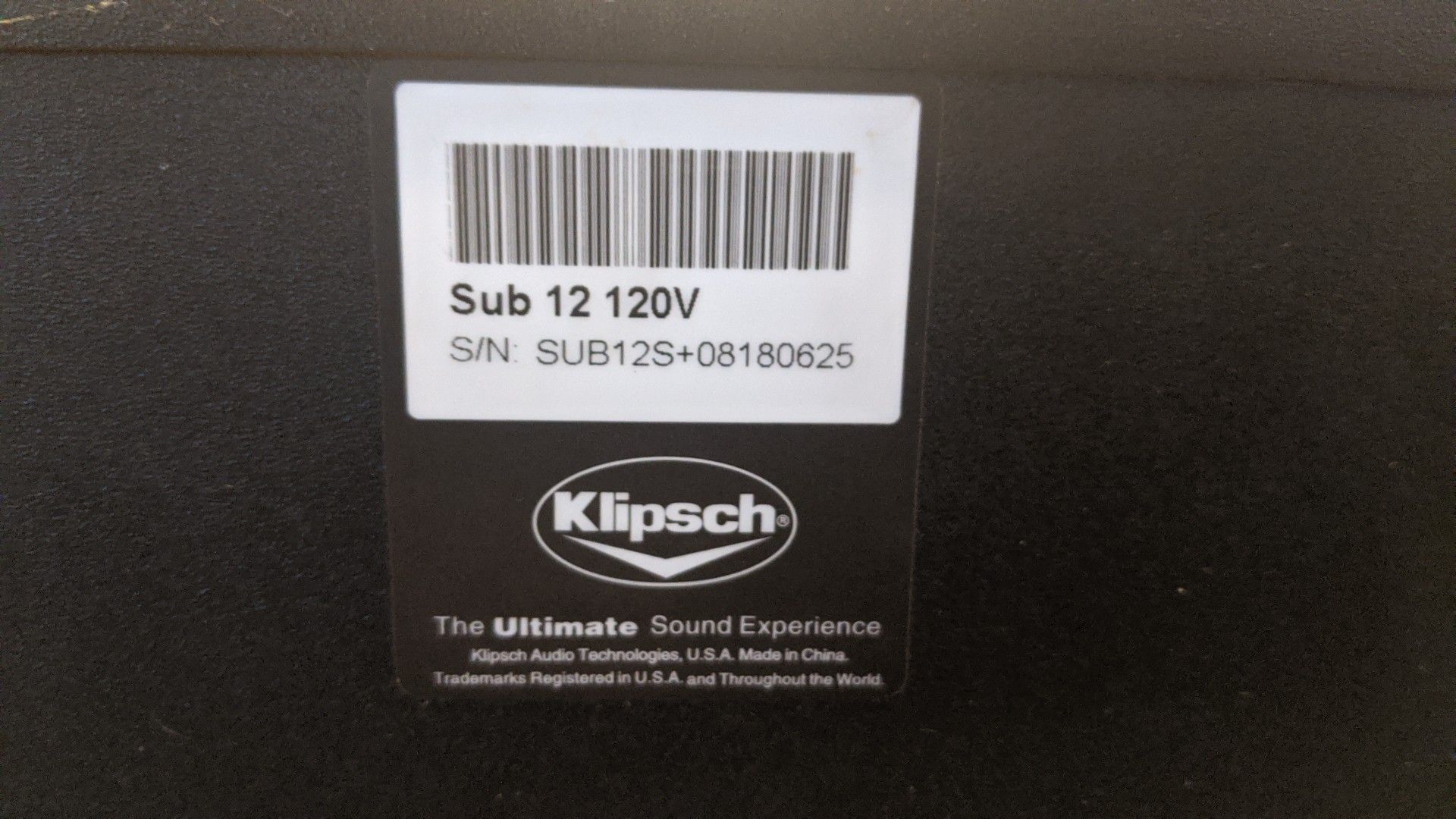 Klipsch Subwoofer 12" KSW-12 Home Theater